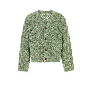 Sefr Men Melange Green Wool Blend Oversize Abain Cardigan